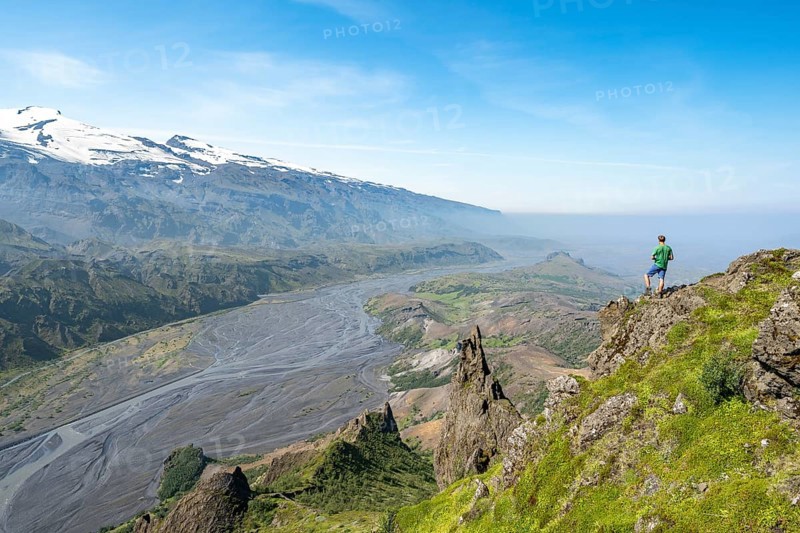 Hiker on a rock