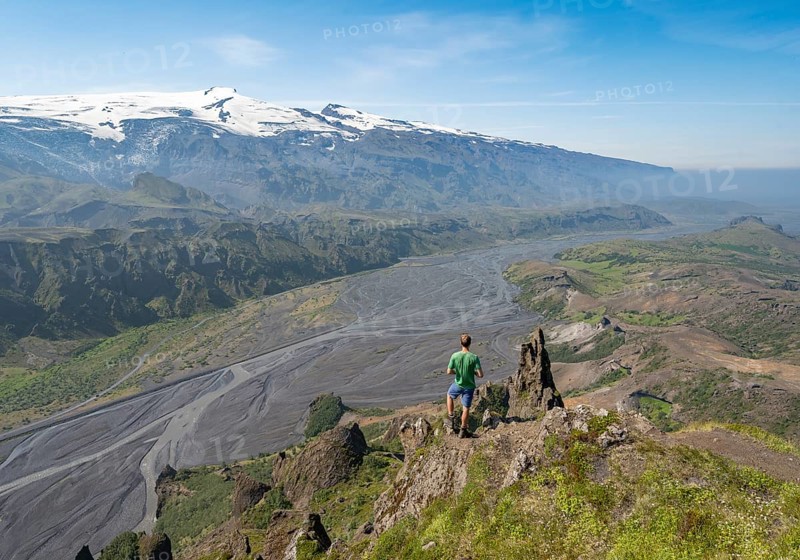 Hiker on a rock