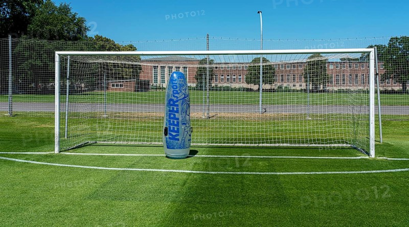 Plastic keeper in football goal