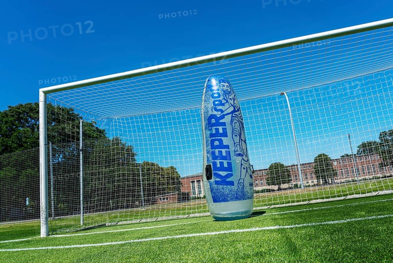 Plastic keeper in football goal