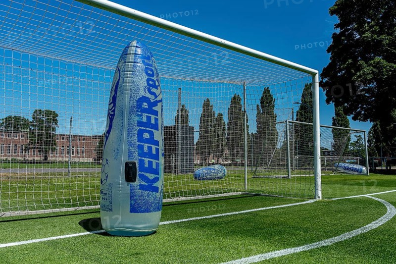 Plastic keeper in football goal