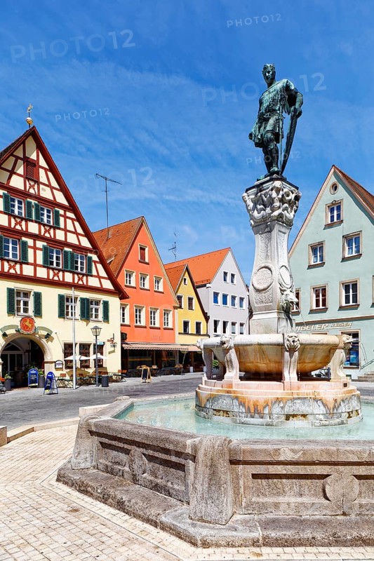 Emperor Ludwig Fountain with statue of Ludwig the Bavarian