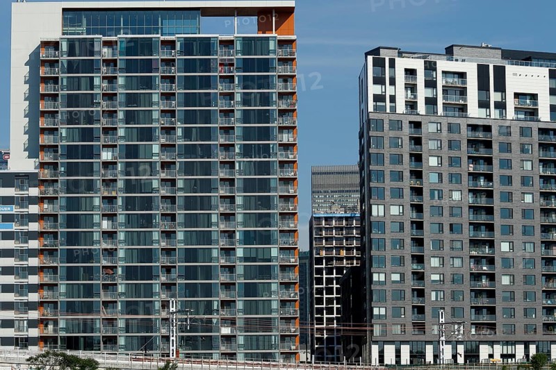 Modern apartment buildings