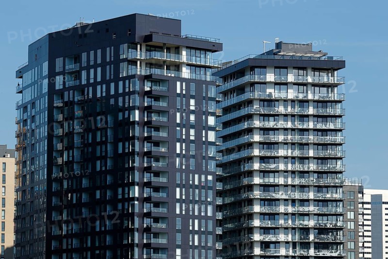 Modern apartment buildings