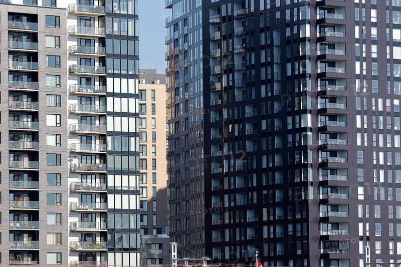 Modern apartment buildings