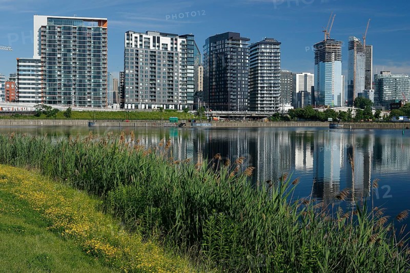 Modern apartment buildings