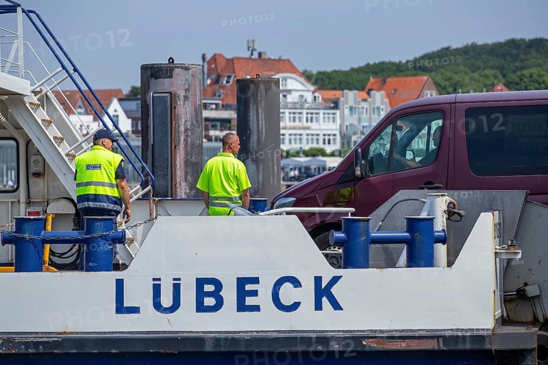 Car ferry being loaded