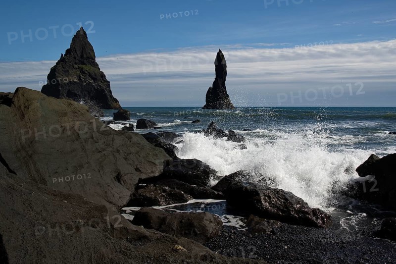 Rock formation Reynisdrangar near Vik i Myrdal