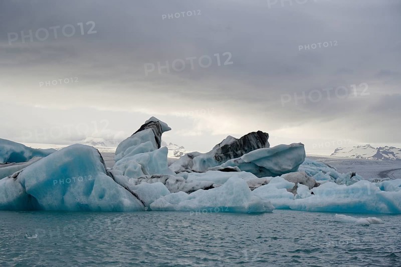 Chunks of ice on the lake Joekulsarlon