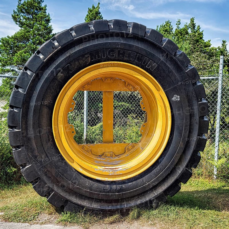 Large old tyre with the inscription Michelin X