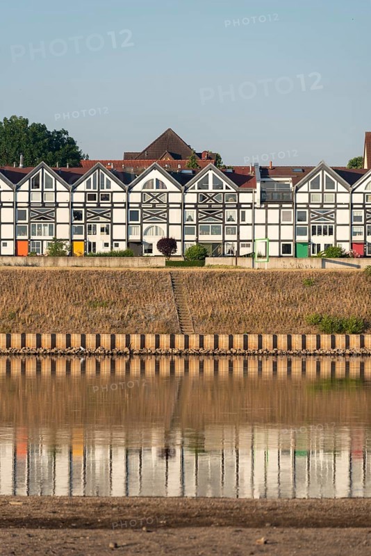 Half-timbered houses on the Elbe cycle path