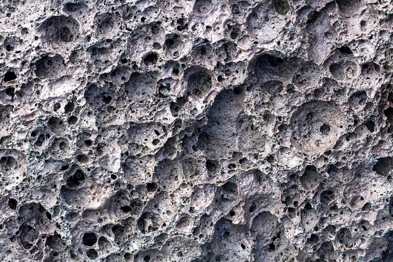 Volcanic lava with holes