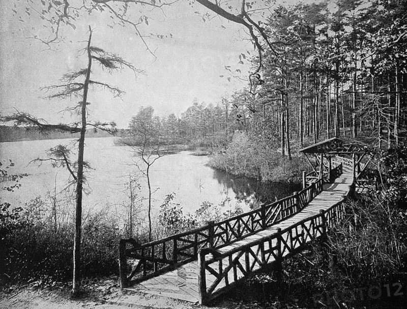 A wooden bridge in Lakewood on Lake Erie