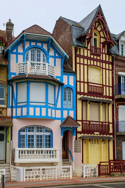Wilhelminian and Art Nouveau villas in the Mersois neighbourhood on the Mers-les-Bains promenade