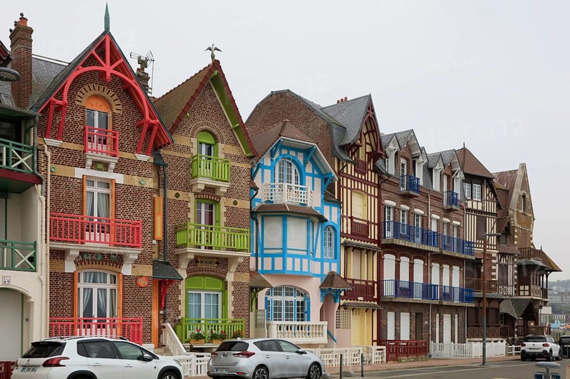 Wilhelminian and Art Nouveau villas in the Mersois neighbourhood on the Mers-les-Bains promenade