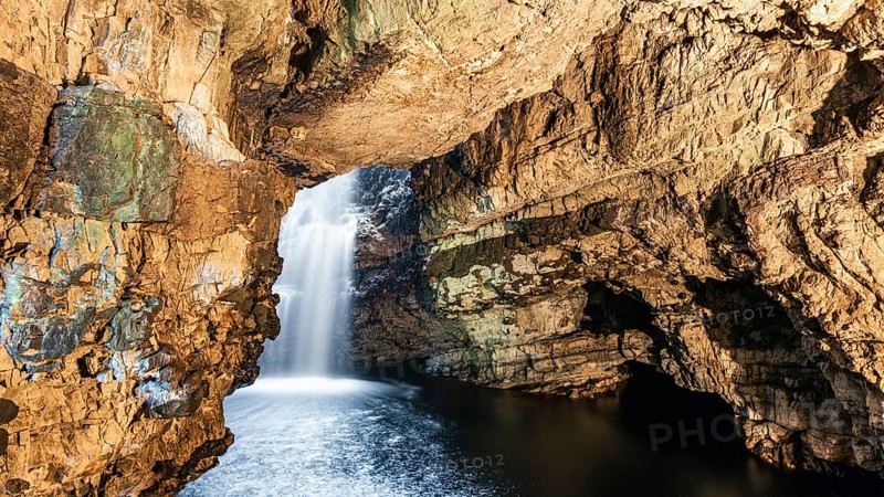 Grotto and Waterfall in Smoo Cave