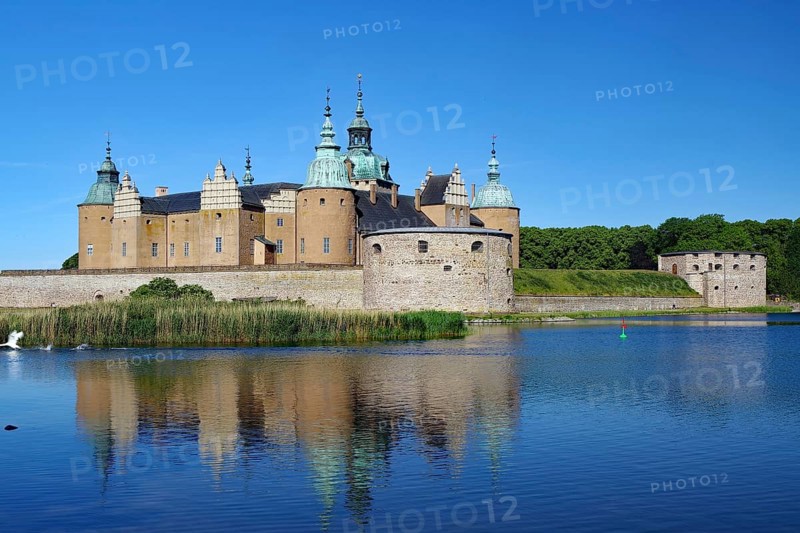 Kalmar Castle reflected in the calm water
