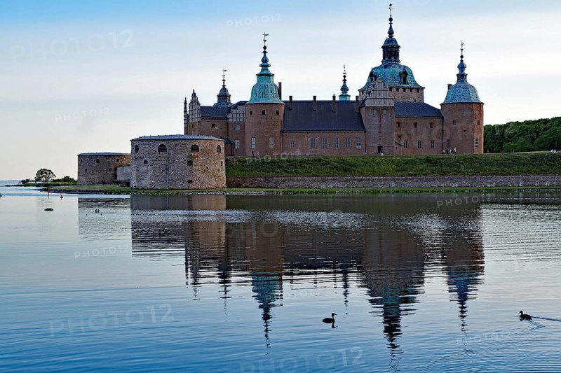 Kalmar Castle reflected in the calm water