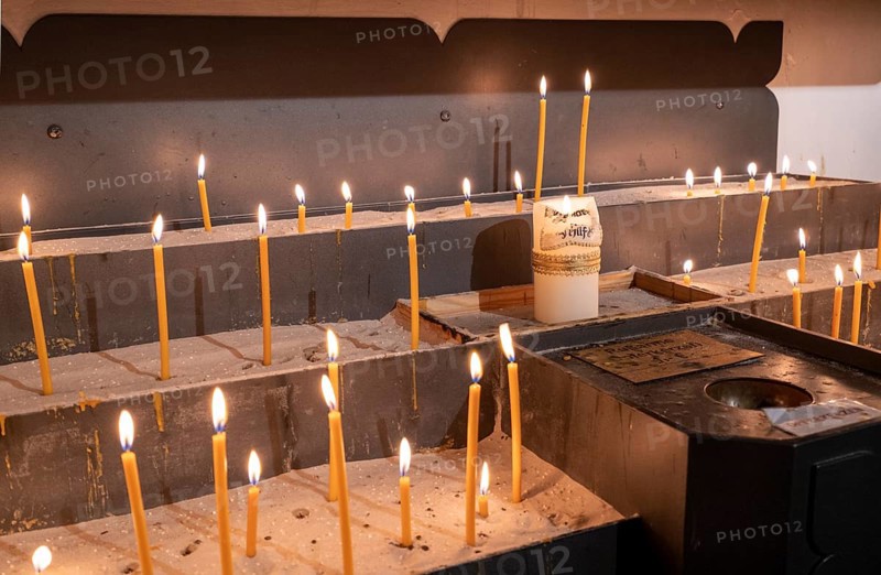 Candles in the collegiate parish church of St. Philip and St. James