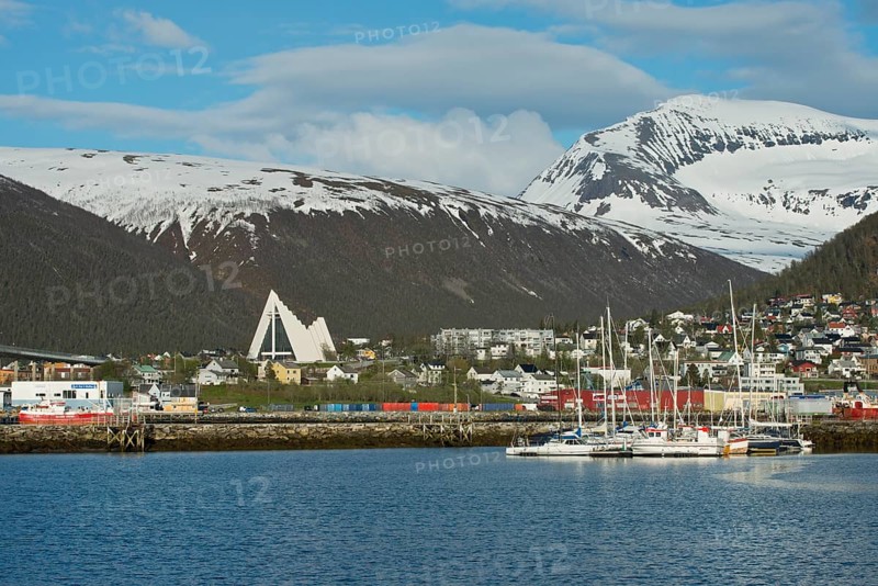 View of the Ice Sea Cathedral from the harbour