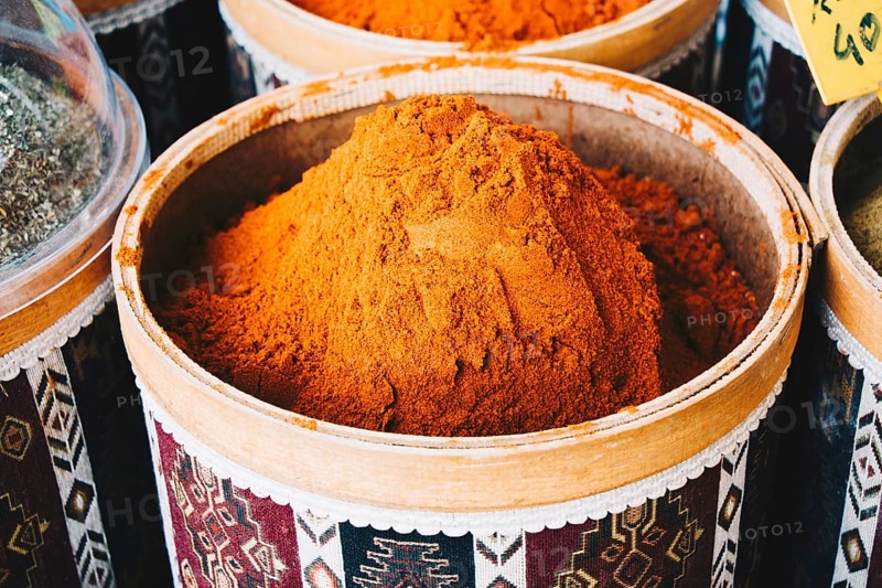 Variety of spices and herbs as Colorful spice background