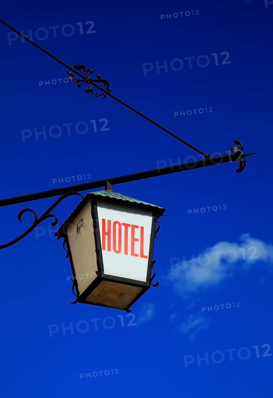 Lantern with inscription Hotel