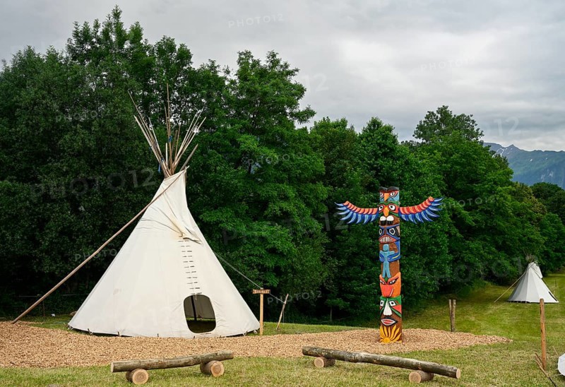 Indian tent and torture stake