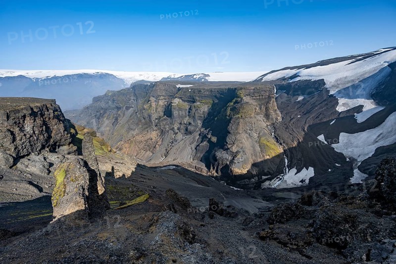 Rock formations and gorge of volcanic rock