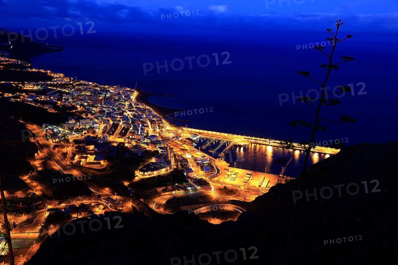 View from the Mirador Glorieta de la Concepcion the city of Santa Cruz de la Palma at night