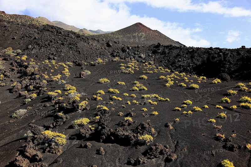Blue volcanic landscape at Cap de Fuencaliente