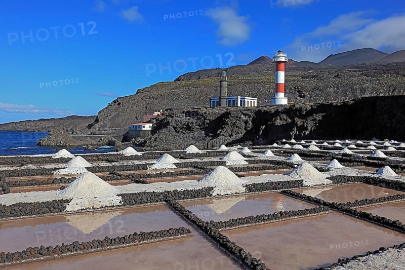 Crystal pools of the salt works in Fuencaliente at the Punta de Fuencaliente