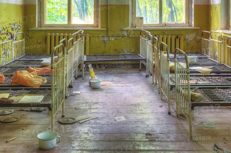 Dormitory with beds