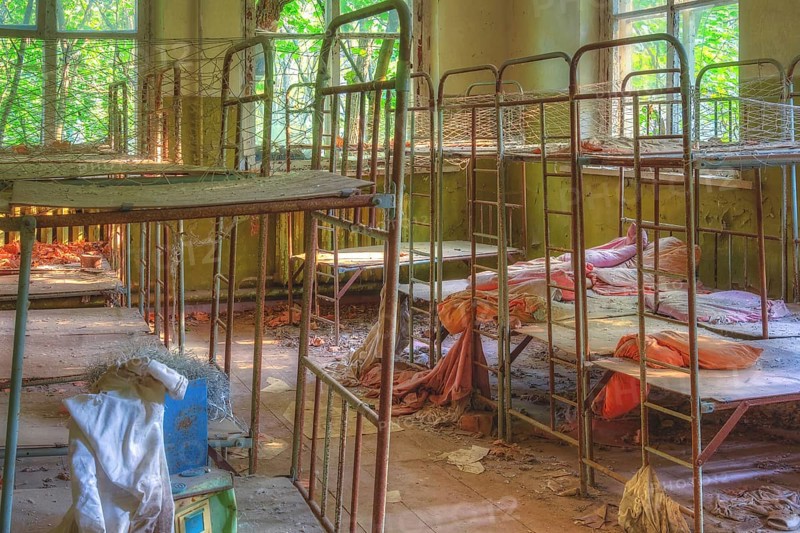 Dormitory with beds