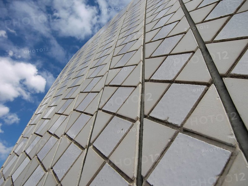 Detail of the exterior facade of the Opera House in Sydney, Australia -