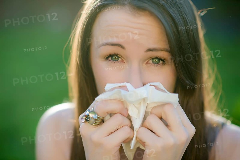 Woman with allergy,