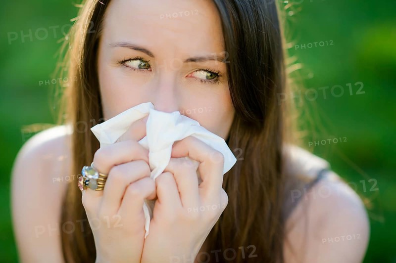 Woman with allergy,