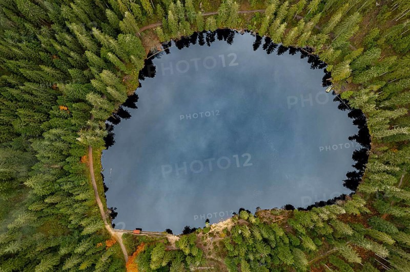 Aerial view of Glaswaldsee in the Black Forest, Germany