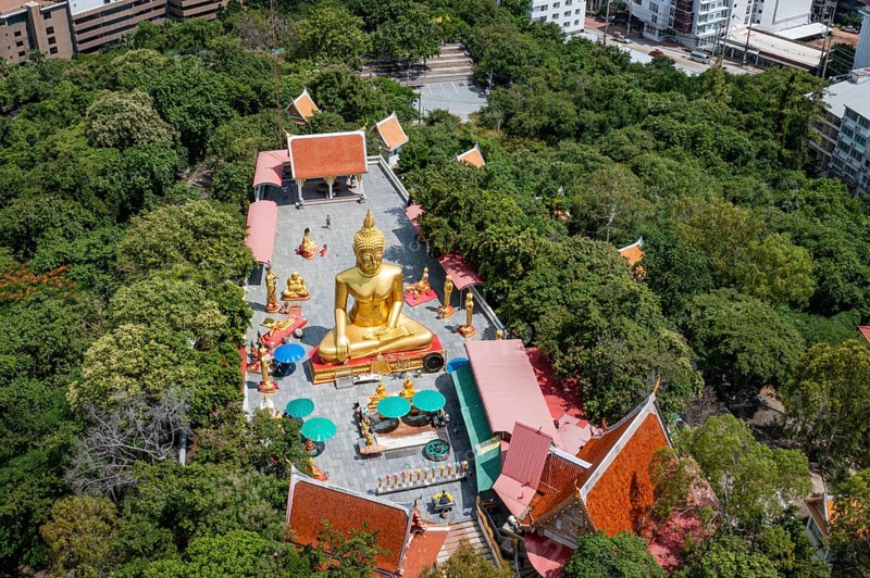 Big Buddha, aerial view with drone