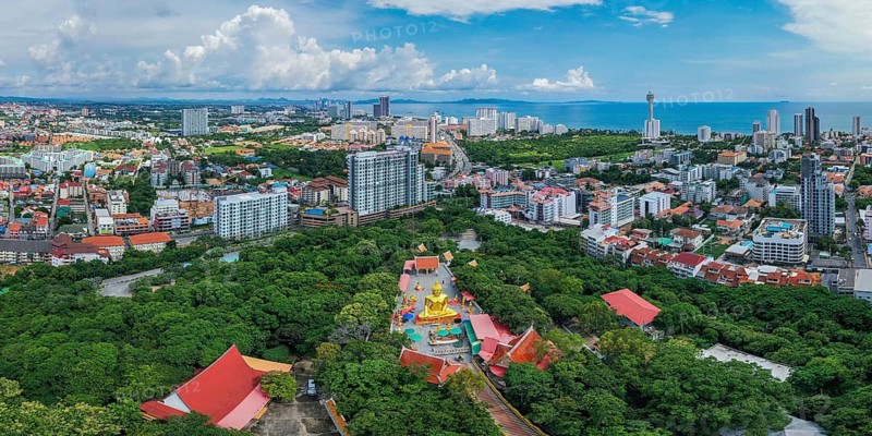 Big Buddha, aerial view with drone