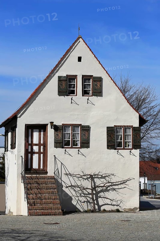 The Kaufbeuren customs house in fine weather. Kaufbeuren, Swabia