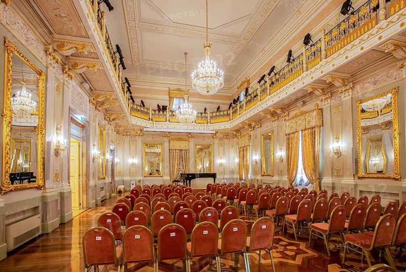 Concert hall and foyer in the Teatro la Fenice opera house, Venice