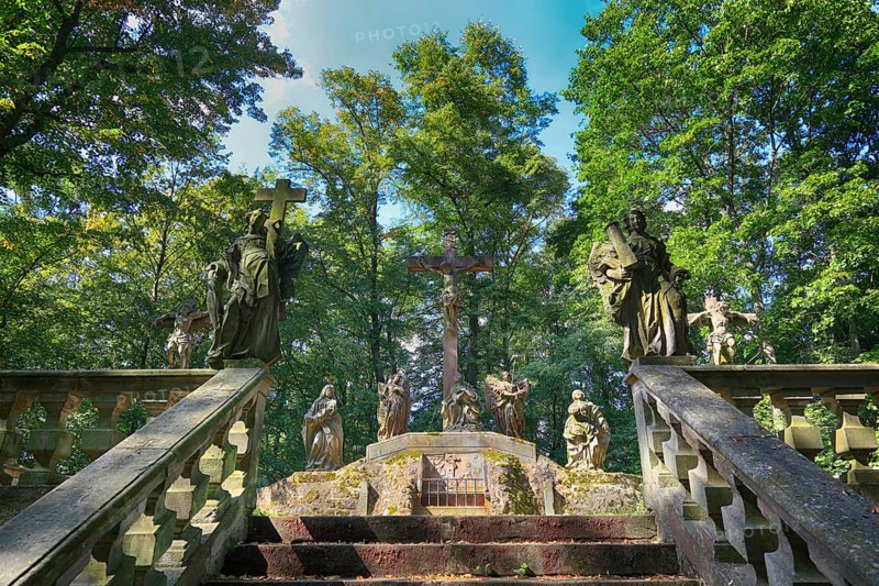 Crucifixion group in the park at Frauenberg, Fulda