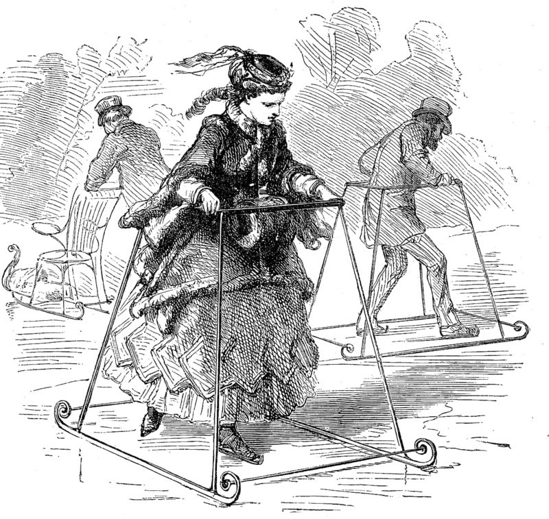 Woman Learning to Skate, Skating as Winter Fun
