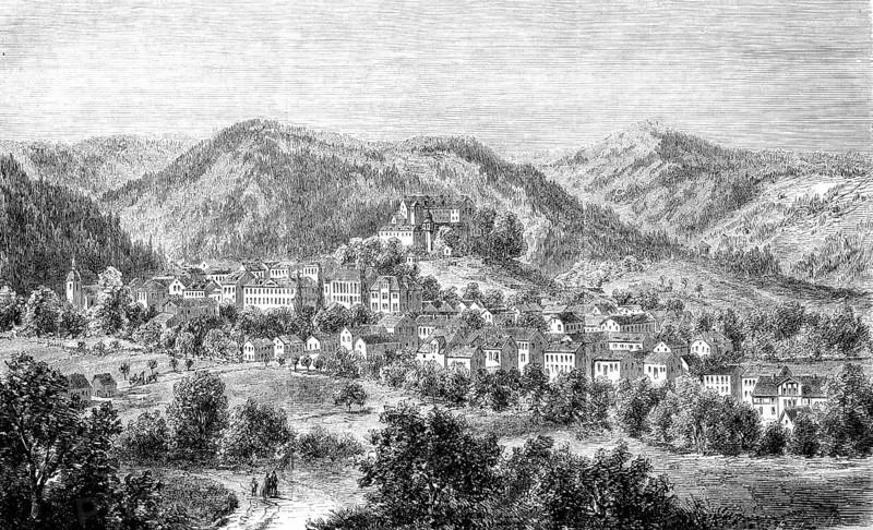 View of the castle of Elgersburg, a municipality in the Ilm district