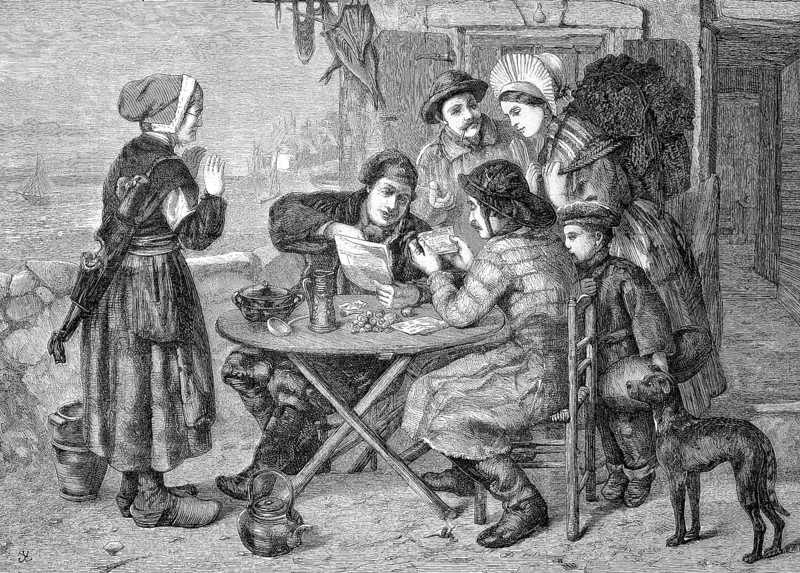 The family bought a lottery ticket and compared it with the winning list. Gambling in the 19th century, Historical