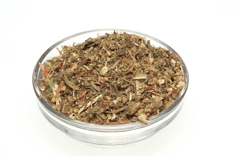 Dried herb of the medicinal plant european goldenrod,