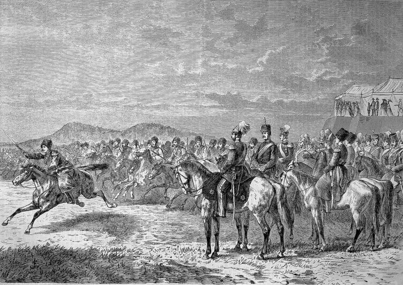 Military review of the Russian Army 1882 near Saint Petersburg, Russia