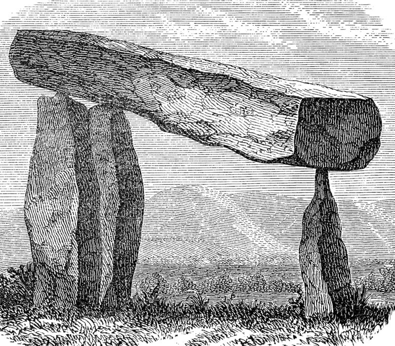 Stone table, dolmen at Wellan Castle