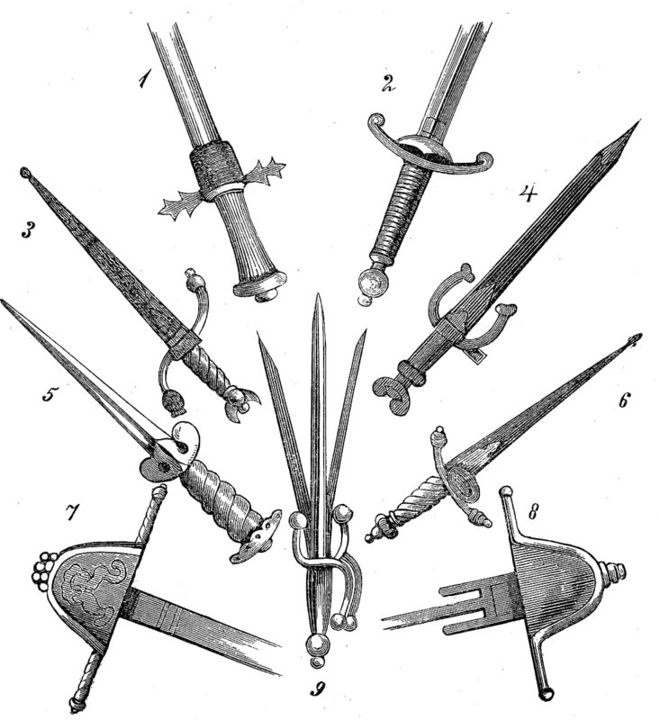 Daggers from the 15th - 17th century, from Germany