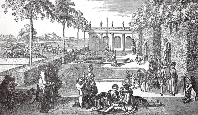 Cultural state in the late 18th and early 19th century, summer pleasure in a stately garden